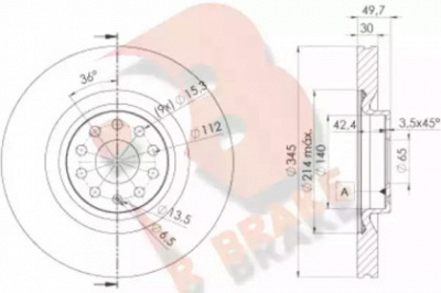 R BRAKE 78rbd14083 -  Тормозной диск